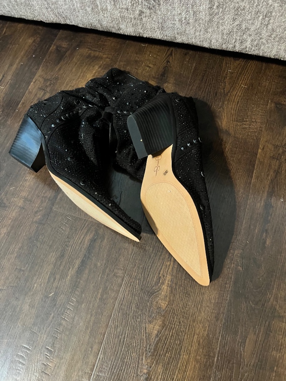 Black Rhinestone Boots - Picture 2 of 2
